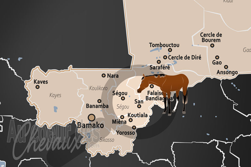 La localisation de San au Mali