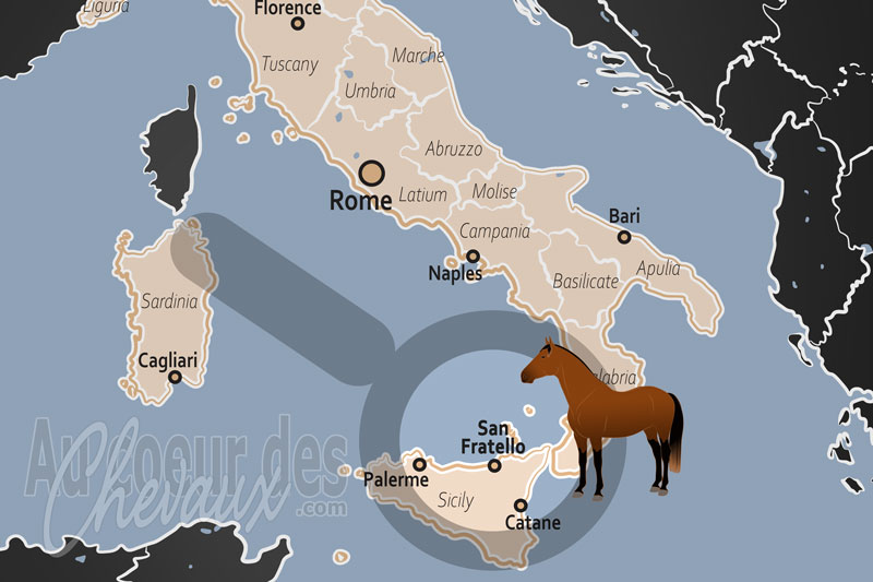 La localisation de San Fratello en Italie