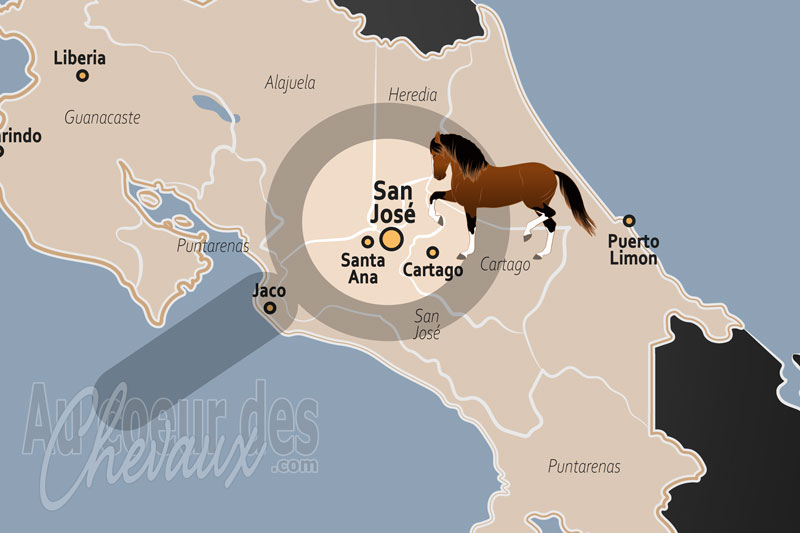 La localisation de San Jos� au Costa Rica