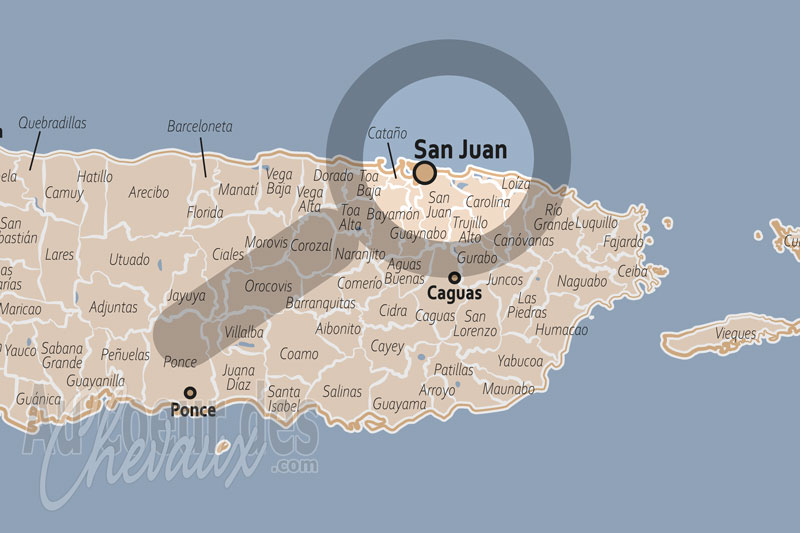 La localisation de San Juan � Porto Rico
