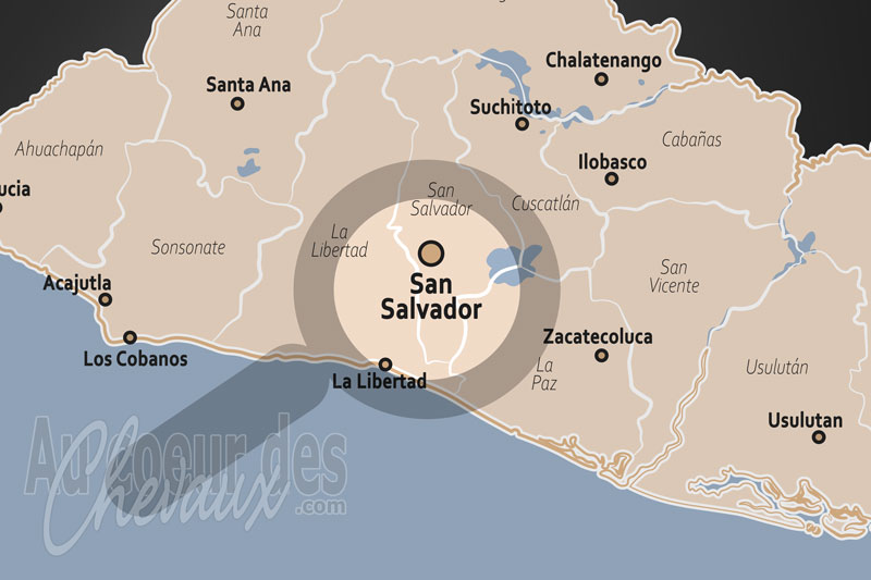 La localisation de San Salvador au Salvador