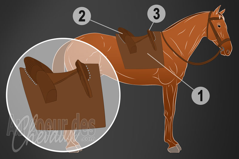 La Selle � piquer pour le cheval, architecture traditionnelle, stabilit� et ergonomie du travail au trident