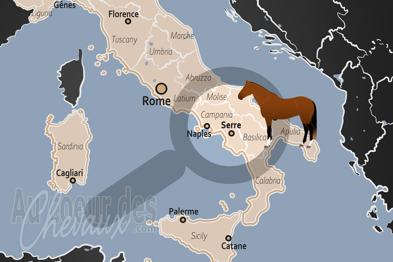 La localisation de Serre en Italie