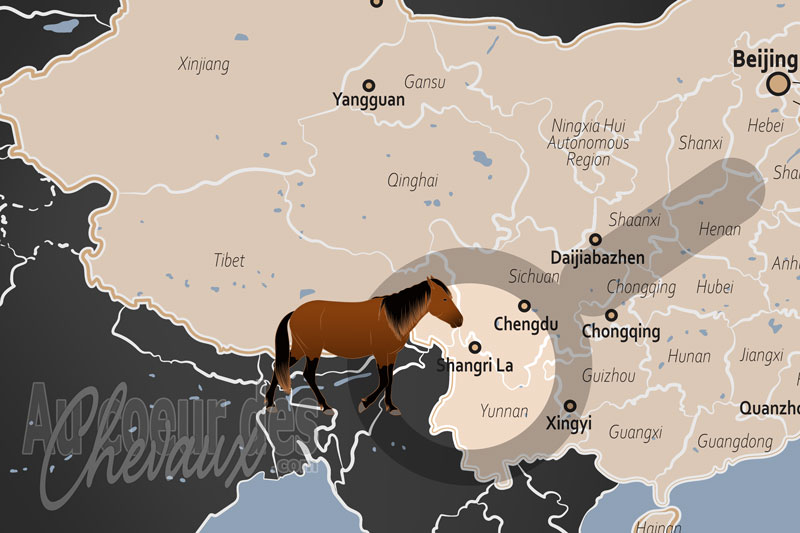 La localisation de Shangri La en Chine