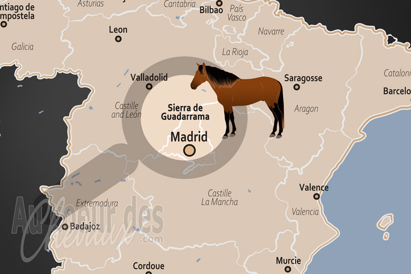 La localisation de la Sierra de Guadarrama en Espagne