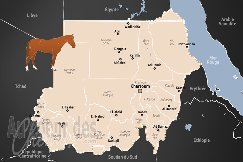 La carte g�ographique du Soudan