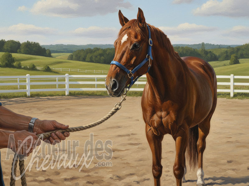 La Tenue de la longe du cheval, principes de s�curit�, communication et biom�canique de la relation au sol