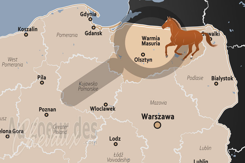 La localisation de la Vo�vodie de Varmie Mazurie en Pologne