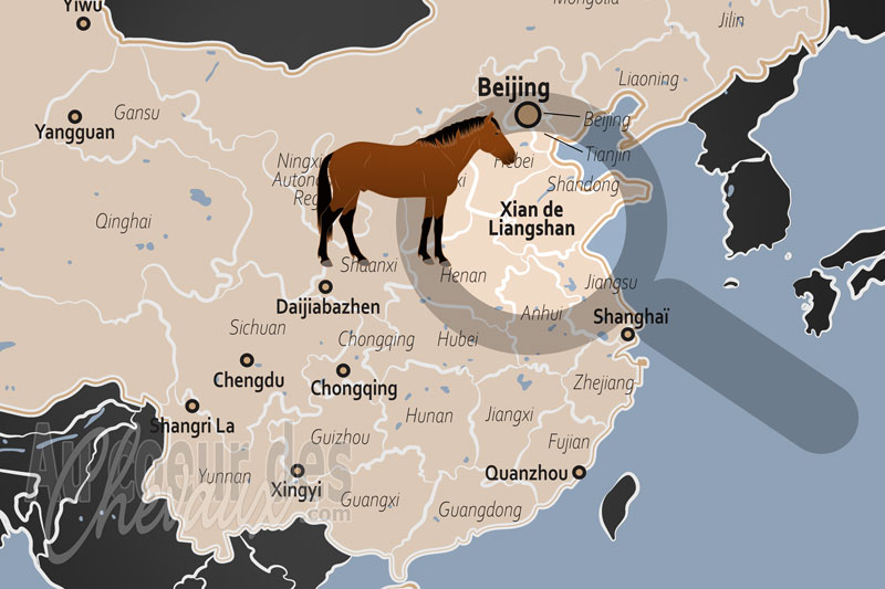 La localisation du Xian de Liangshan en Chine