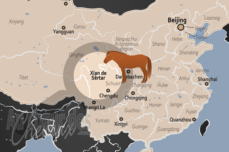 La localisation du Xian de S�rtar en Chine