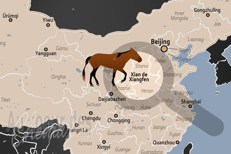 La localisation du Xian de Xiangfen en Chine