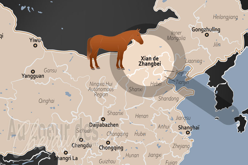 La localisation du Xian de Zhangbei en Chine